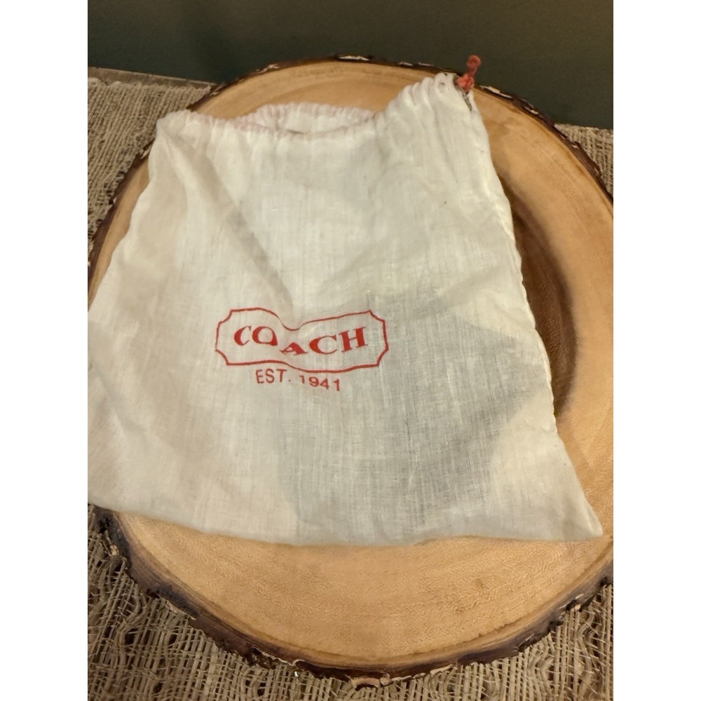 Y2K Coach‎ Mini Studded Signature Canvas White Leather Coin Purse Keychain Rare - Picture 7 of 7